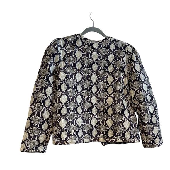 Rebecca Minkoff Shay Jacket Snake Size Small Print Quilted Crew Neck EUC - Picture 3 of 8